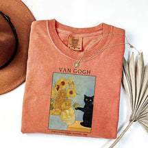 Van Gogh Irises Cat T-Shirt