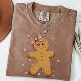 Christmas Gingerbread Bow Woman T-Shirt