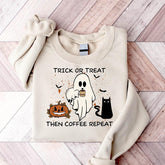 Halloween Trick or Treat Coffee Lover Sweatshirt