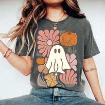 Comfort Colors Floral Ghost Halloween T-Shirt