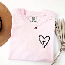 Heart Cross Religous T-Shirt
