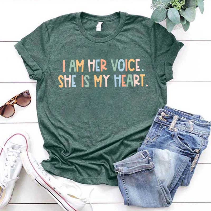 I Am Her Voice She Is My Heart T-Shirt