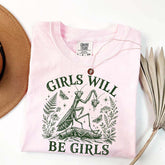 Girls Will Be Girls Praying Mantis Botanical T-Shirt