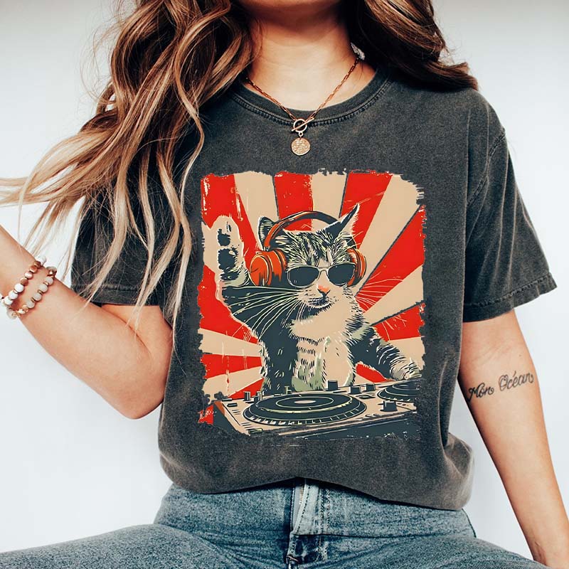 Cool DJ Cat T-Shirt