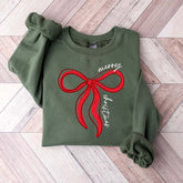 Merry Christmas Bow Winter Sweatshirt