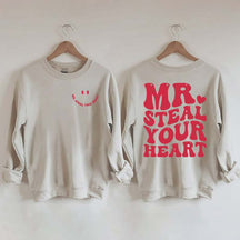 Retro Valentine Mr Steal Your Heart Sweatshirt