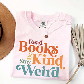 Read Books Be Kind Stay Weird Simple T-Shirt