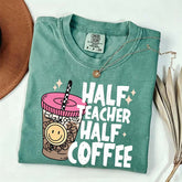 Half Teacher Half Coffee T-Shirt