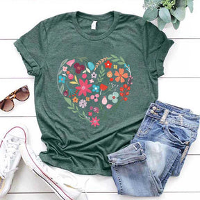 Flower Heart Love T-Shirt
