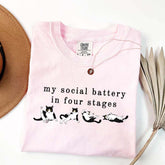 My Social Battery In Four Stages Cats T-Shirt