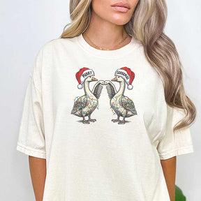 Merry Christmas Santa Goose tangled lights T-Shirt