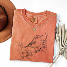 Botanical Bird Graphic T-Shirt