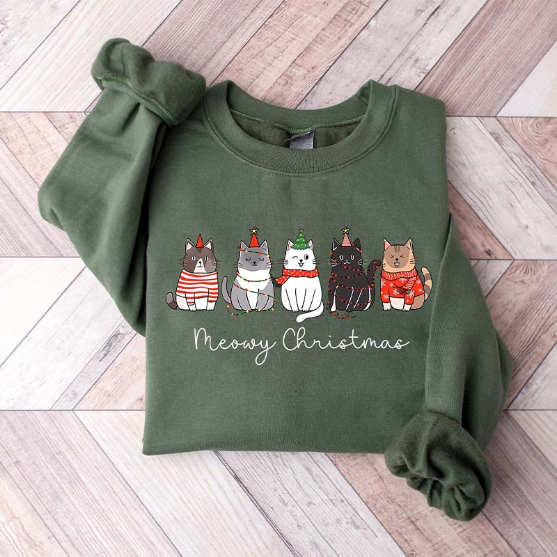 Meowy Christmas Happy Cat Year Sweatshirt