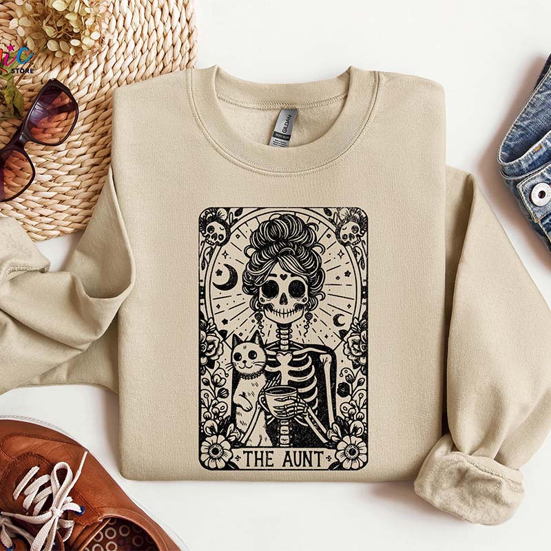 The Aunt Tarot Card Skeleton Sweatshirt