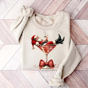 Coquette Christmas Drink Santa's Hot Mess Sweatshirt