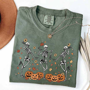 Dancing Skeleton Pumpkin Party T-Shirt