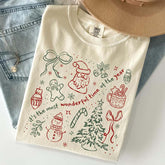 Christmas Bow Most Wonderful Time Holiday T-Shirt