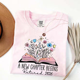 Floral Teachers 'A New Chapter Begins' Retired T-Shirt
