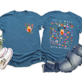 It Is Well With My Soul Floral T-Shirt
