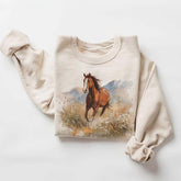 Retro 90's Chestnut Horse Horseback Riding Sweatshirt