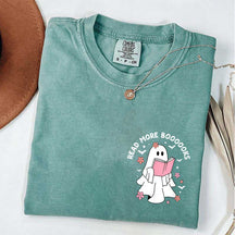 Ghost Reading Books Bookish Halloween T-Shirt