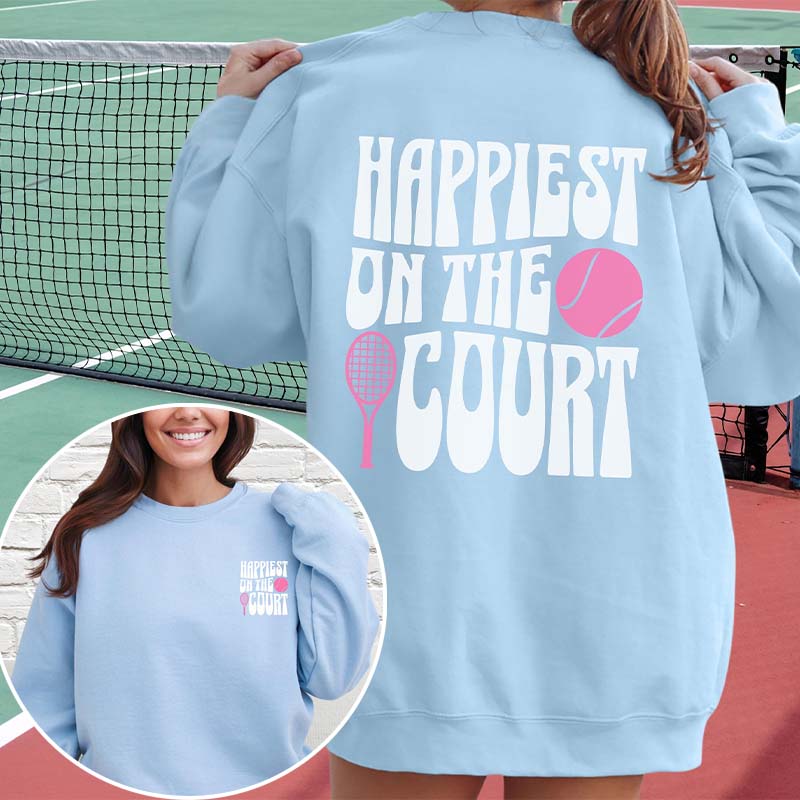 Teen Happiest on the Court Trendy Tennis Sweatshirt