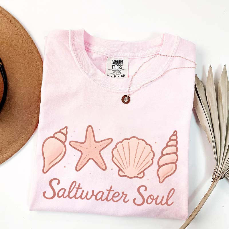 Seashell Graphic Comfort Colors Beach T-Shirt
