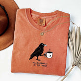 Raven Crow Comfort Colors Hello Darkness T-Shirt