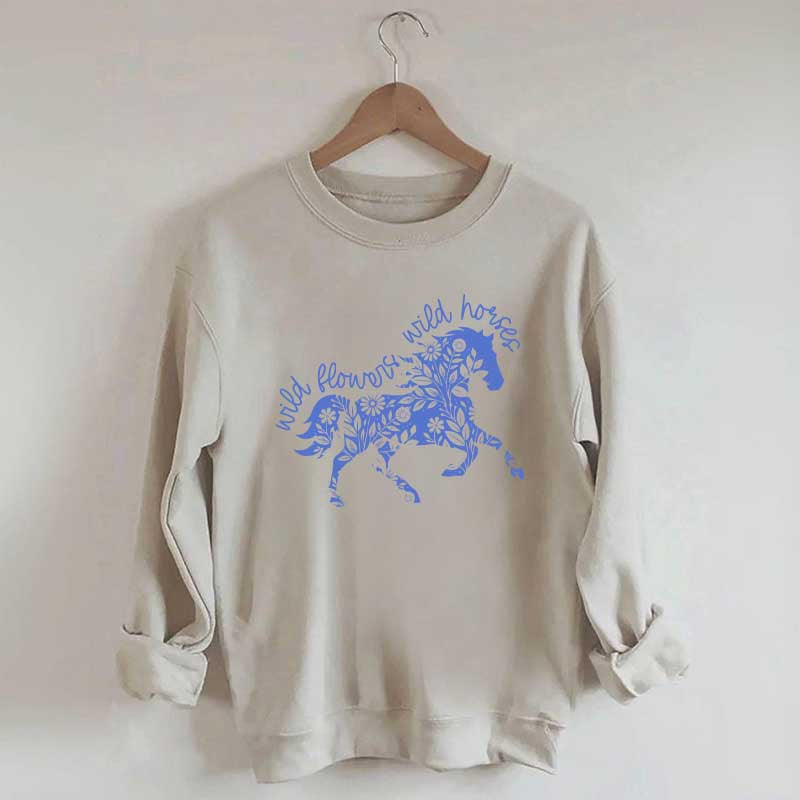 Wild Horses Graphic Vintage Western Country Sweatshirt
