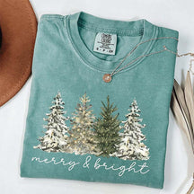 Cute Merry & Bright Christmas Tree T-Shirt