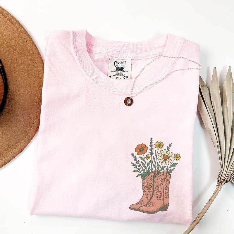 Cowgirl Boots Wildflowers T-Shirt