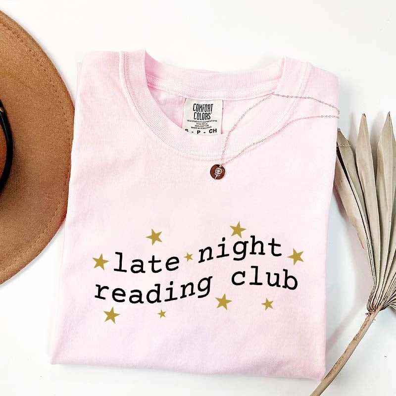 Cute Late Night Reading Club T-Shirt