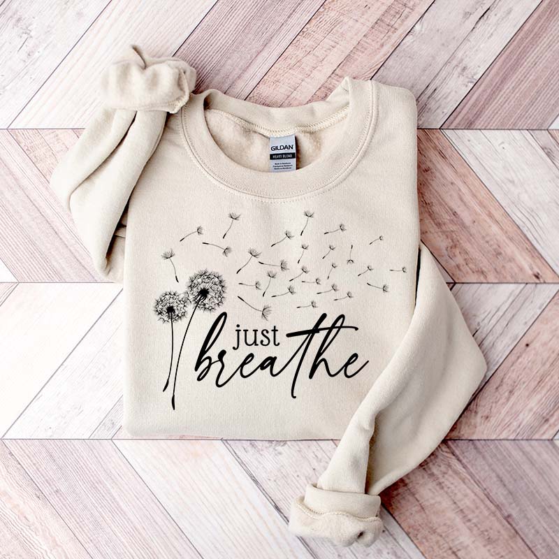 Just Breathe Dandelion Wildflower Sweatshirt