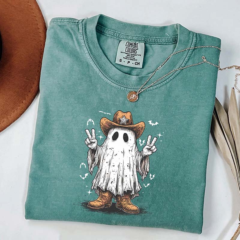 Comfort Colors Cowboy Ghost Cute Fall T-Shirt