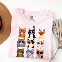 Retro Cool Cats Sunglasses T-Shirt