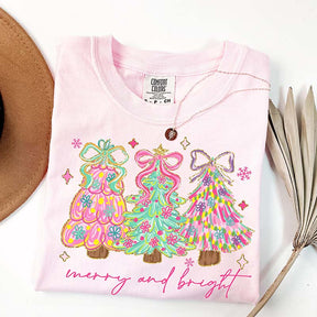 Pink Christmas Tree Cute Holiday T-Shirt