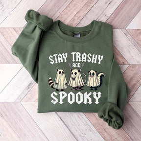 Raccoon Stay Trashy and Spooky Sweatshirt