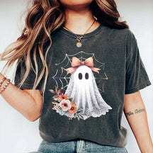 Halloween Lace Ghost Bow T-Shirt