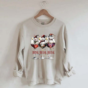 Drink Drank Drunk Snowman Sweatshirt