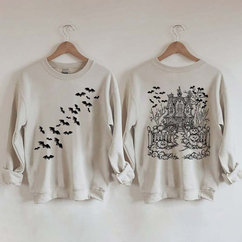 Haunted House Comfort Colors Halloween Sweatshirt