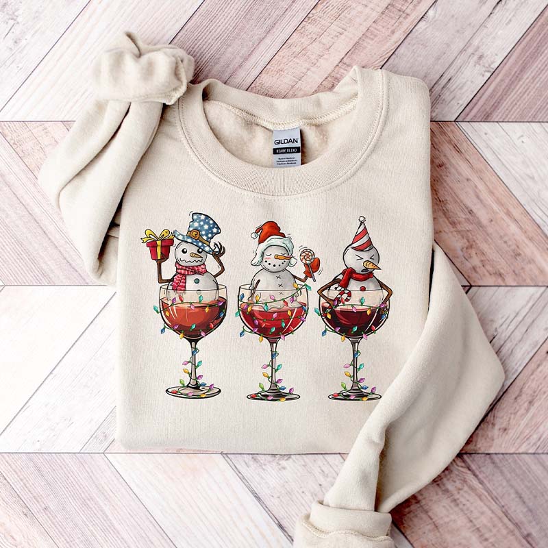 Christmas Wine Glasses Sweatshirt