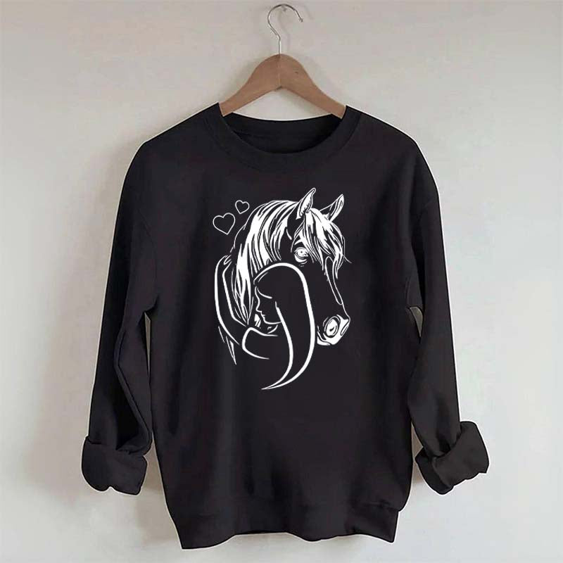 Rider Horse Lineart Sweatshirt