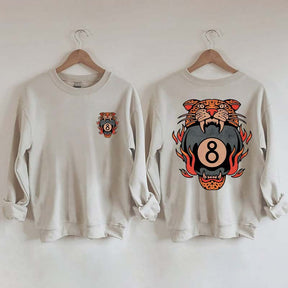 Lucky Leopard Traditional Tattoo T 8 Ball Sweatshirt