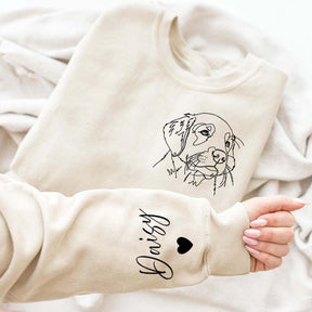 Custom Pet Portrait Line Art Sweatshirt