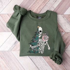 Skeleton Sorta Scary Sorta Merry Sweatshirt