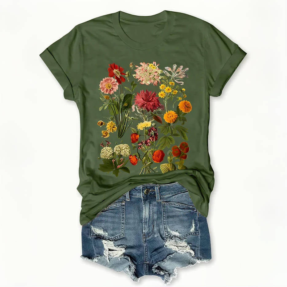 Cottagecore Vintage Flowers T-shirt