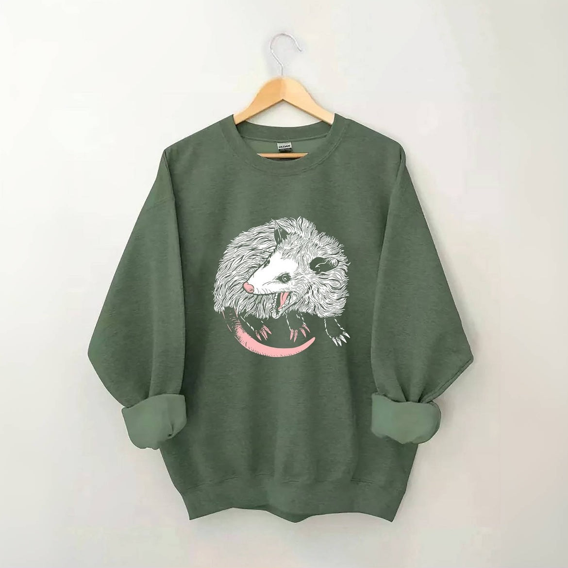 Opossum Print Casual Sweatshirt