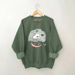 Opossum Print Casual Sweatshirt