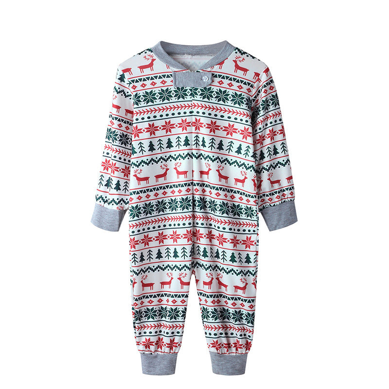 Christmas Tree and Reindeer Patterned Family Matching Pajamas Sets