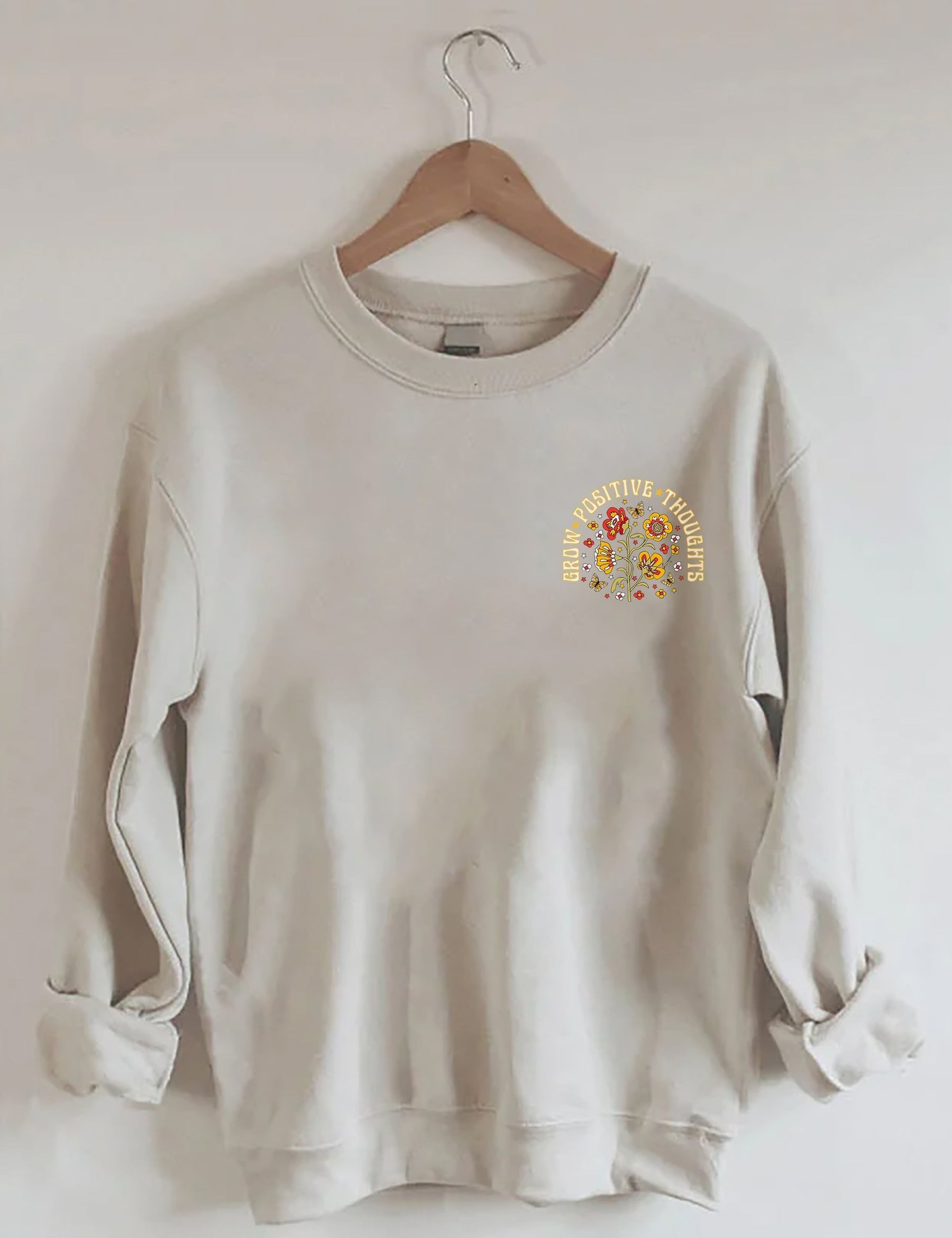 Grow Positive Thoughts Vintage Wildflowers Sweatshirt